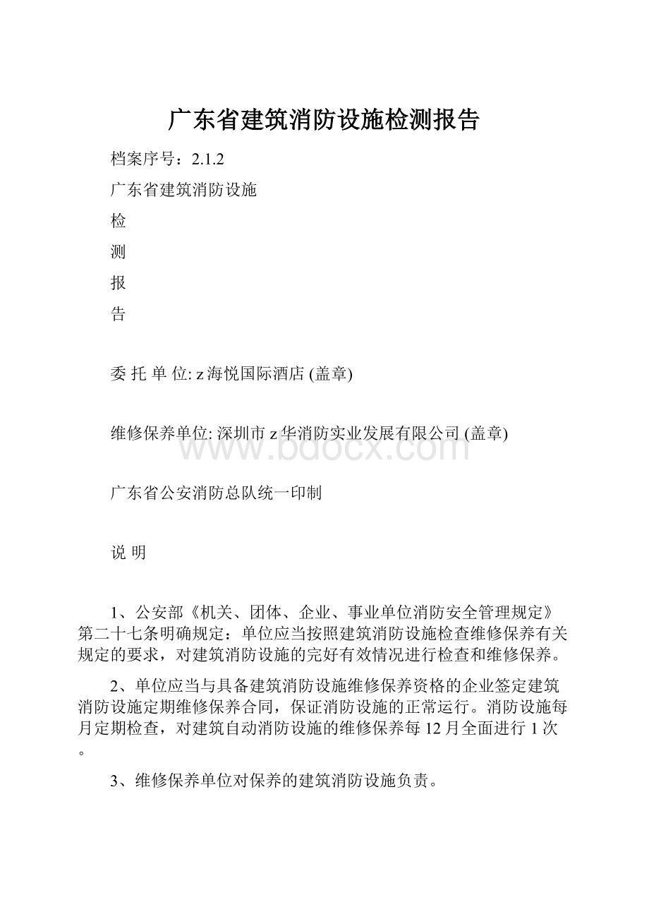 广东省建筑消防设施检测报告.docx