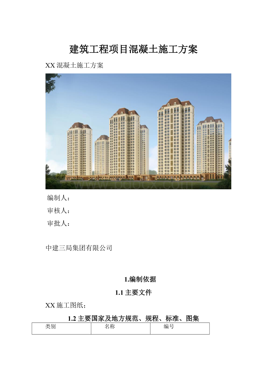 建筑工程项目混凝土施工方案.docx