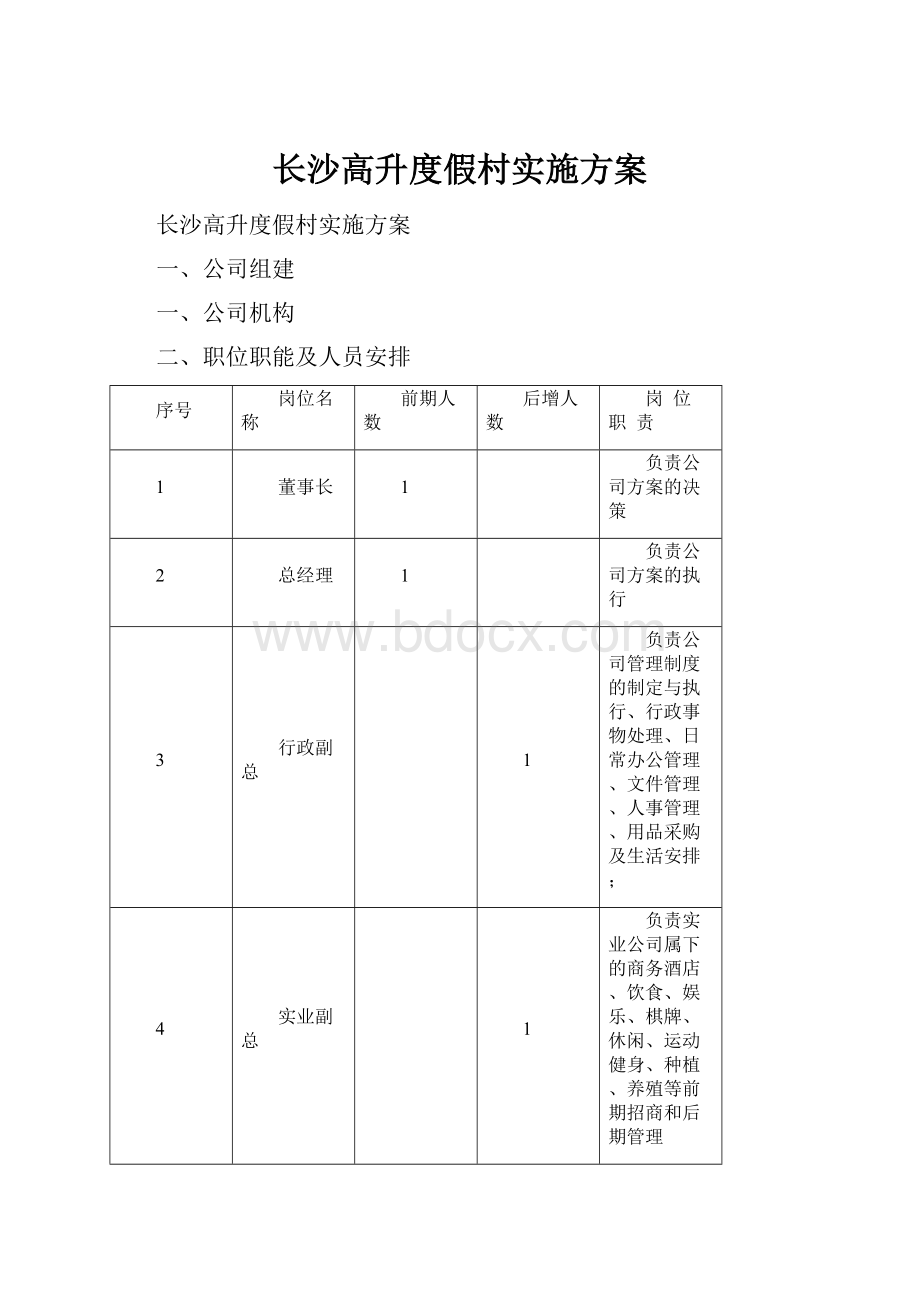 长沙高升度假村实施方案.docx