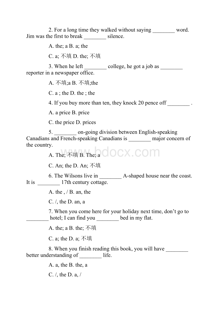 英语冠词练习题及解析如下.docx_第2页