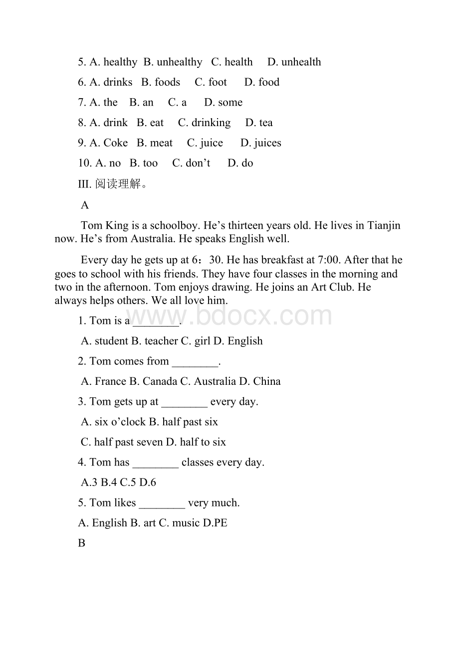 七年级英语上册Unit3GettingTogether习题同步检测新版仁爱版5 2.docx_第3页