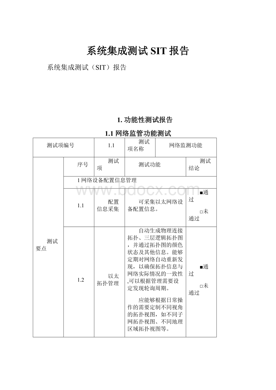 系统集成测试SIT报告.docx