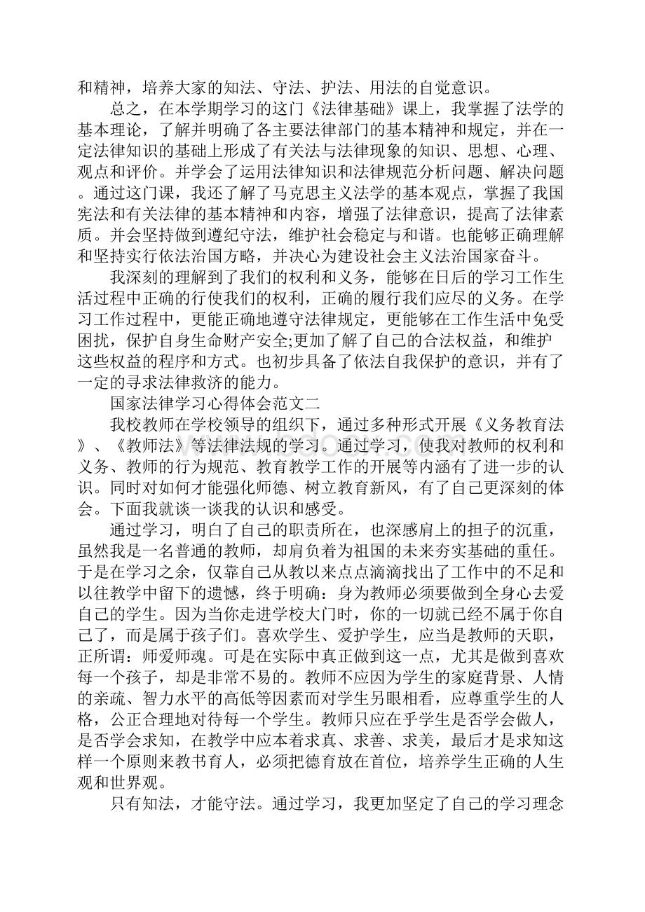 国家法律学习心得体会汇总.docx_第3页