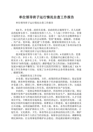 单位领导班子运行情况自查工作报告.docx