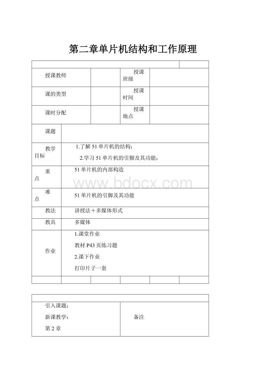 第二章单片机结构和工作原理.docx_第1页