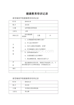 健康教育培训记录.docx