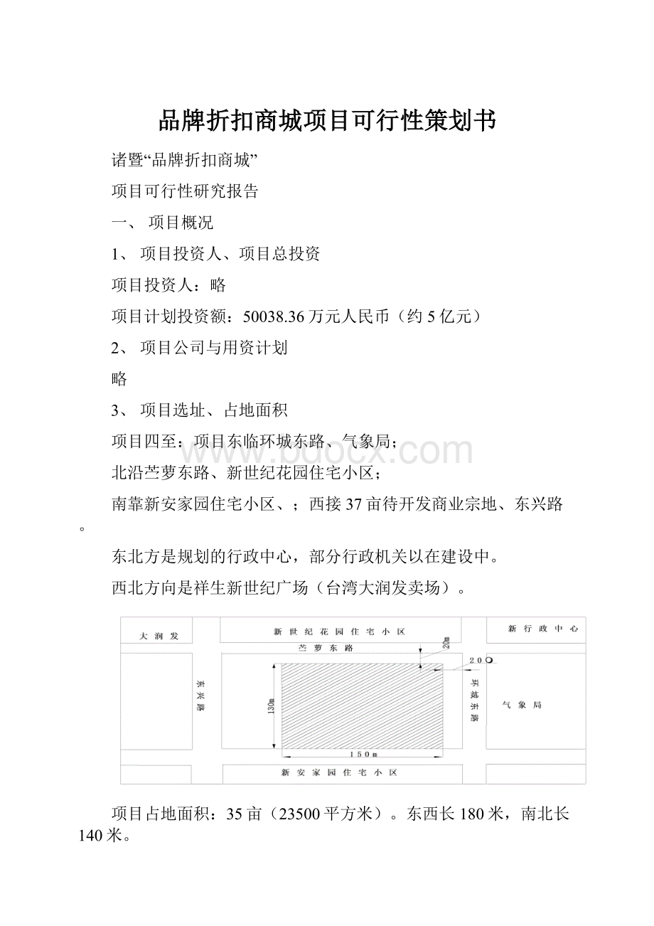 品牌折扣商城项目可行性策划书.docx