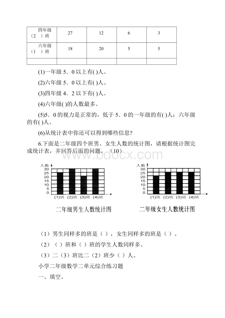 人教版小学二年级下册数学单元测试题全套.docx_第3页