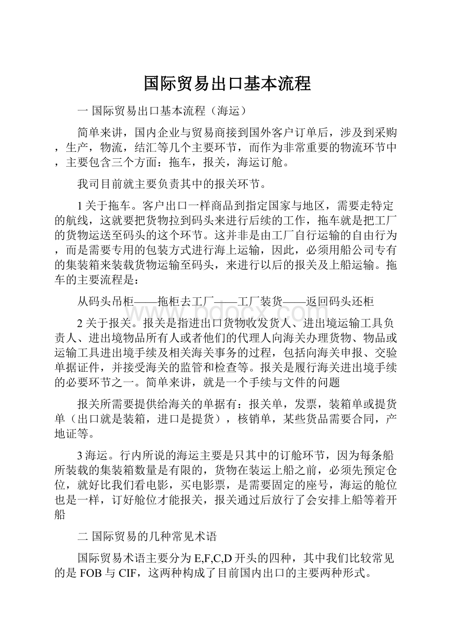 国际贸易出口基本流程.docx