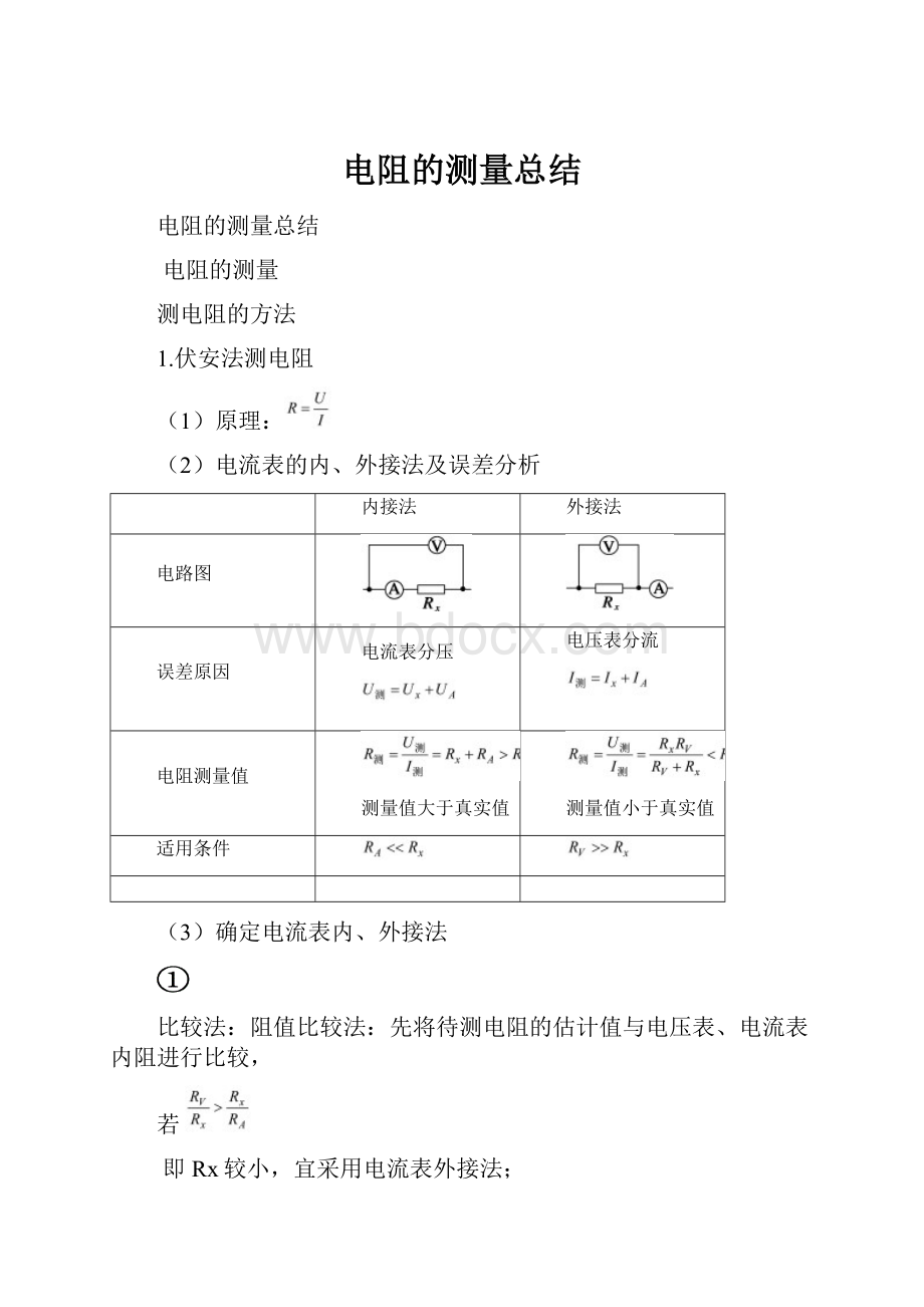 电阻的测量总结.docx