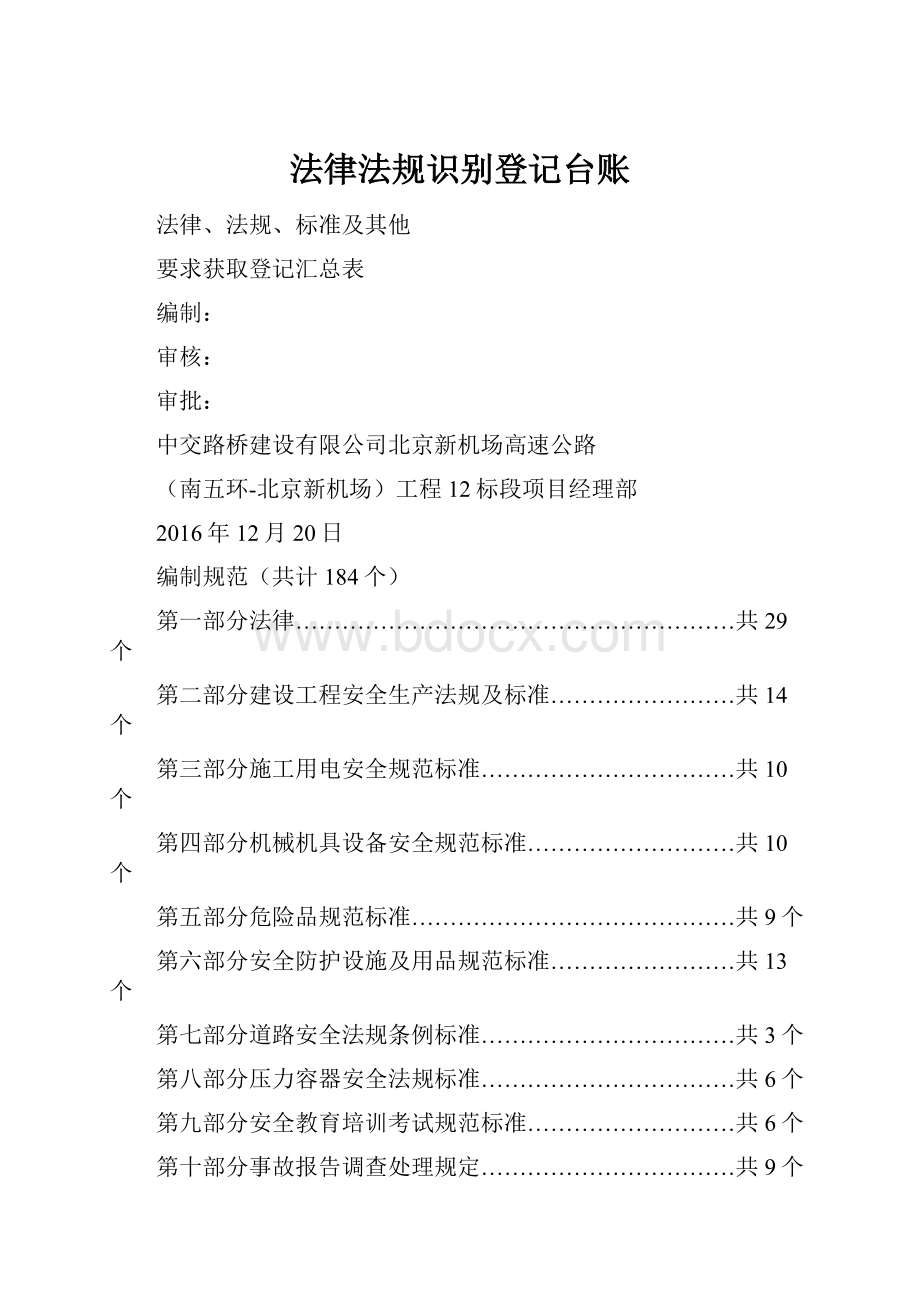 法律法规识别登记台账.docx