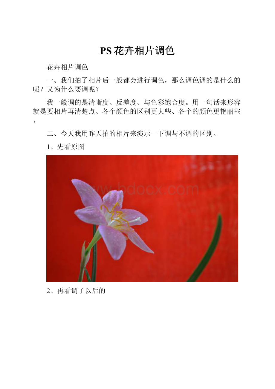 PS花卉相片调色.docx