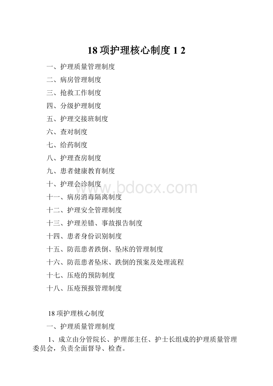 18项护理核心制度1 2.docx