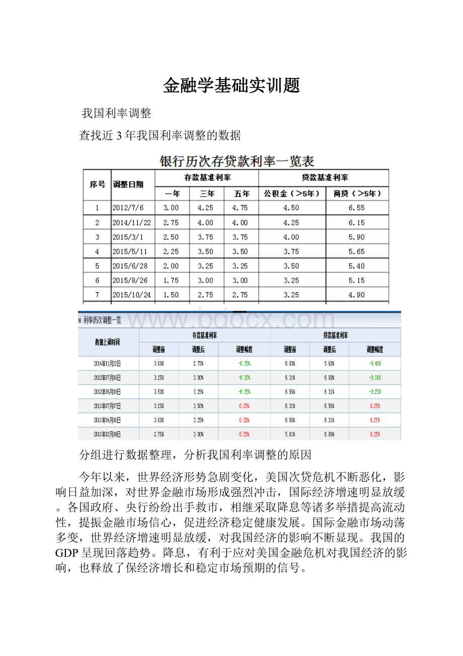 金融学基础实训题.docx