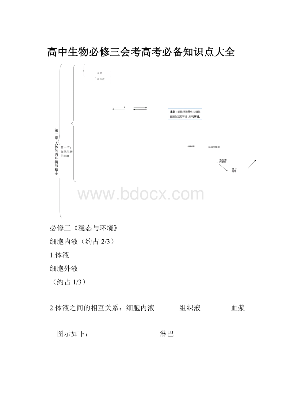 高中生物必修三会考高考必备知识点大全.docx