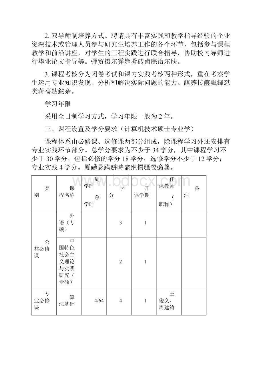 内蒙古大学计算机技术硕士专业学位研究生培养方案.docx_第2页