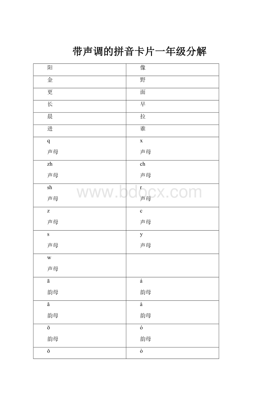 带声调的拼音卡片一年级分解.docx_第1页