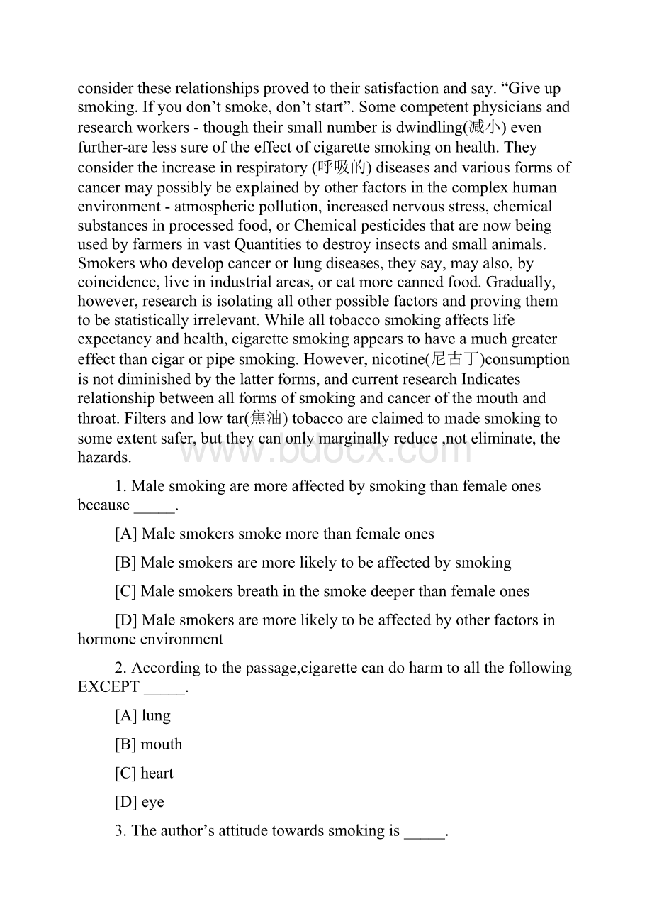 在职硕士英语阅读理解练习和答案一.docx_第3页