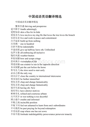 中国成语英语翻译精选.docx