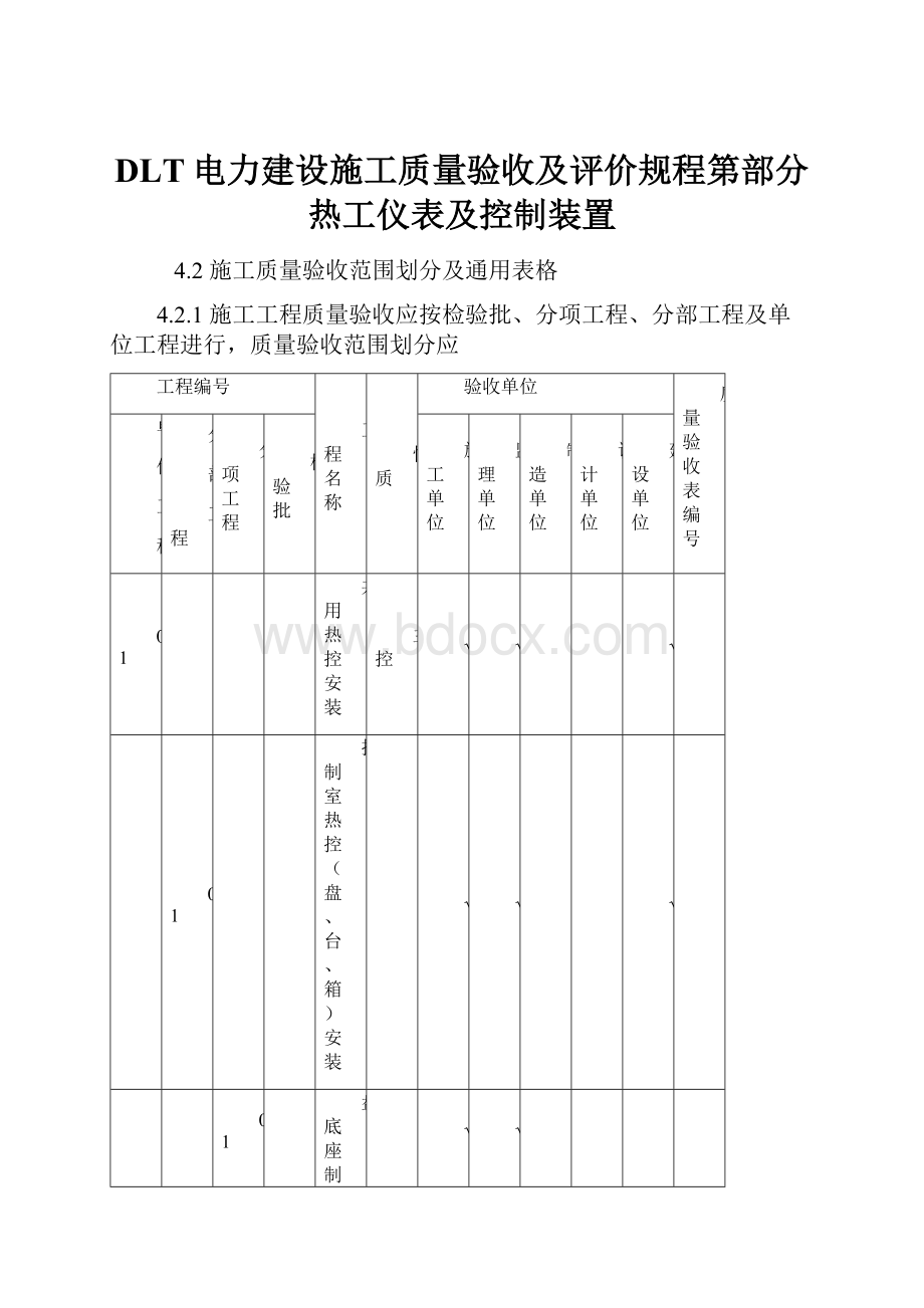 DLT电力建设施工质量验收及评价规程第部分热工仪表及控制装置.docx