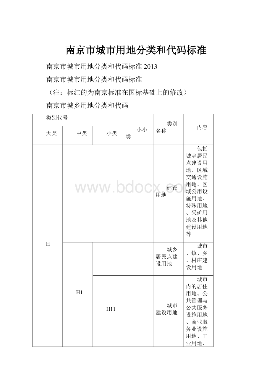 南京市城市用地分类和代码标准.docx