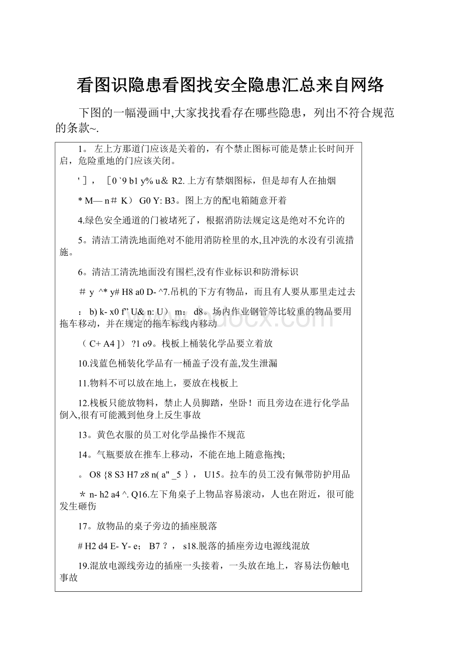 看图识隐患看图找安全隐患汇总来自网络.docx