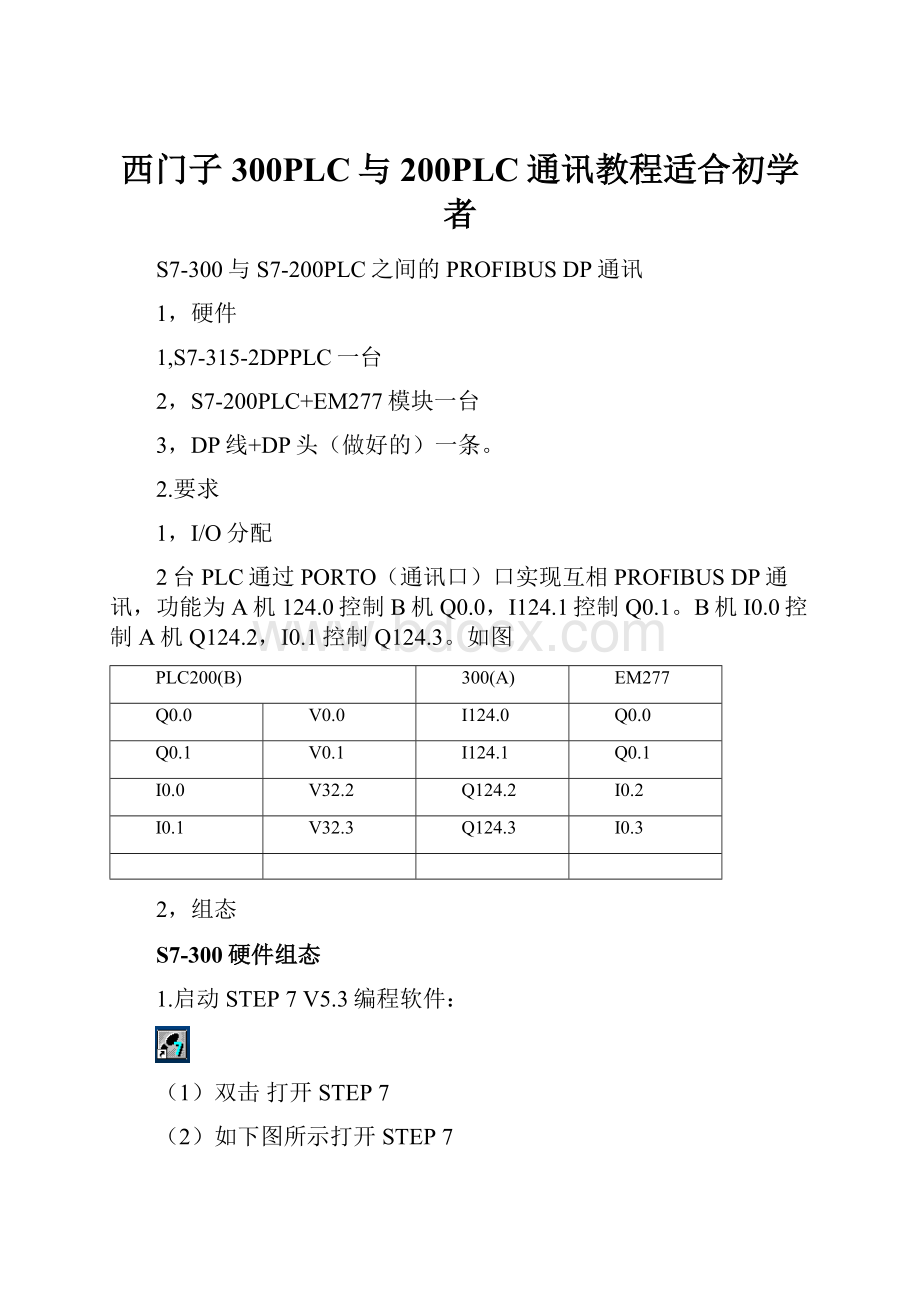 西门子300PLC与200PLC通讯教程适合初学者.docx_第1页