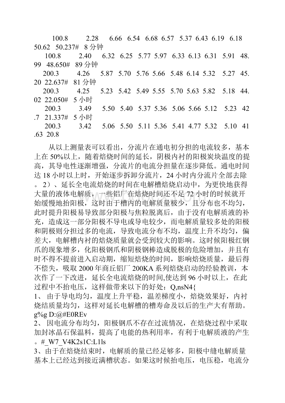 电解槽焦粒焙烧启动中存在的问题及处理措施.docx_第3页