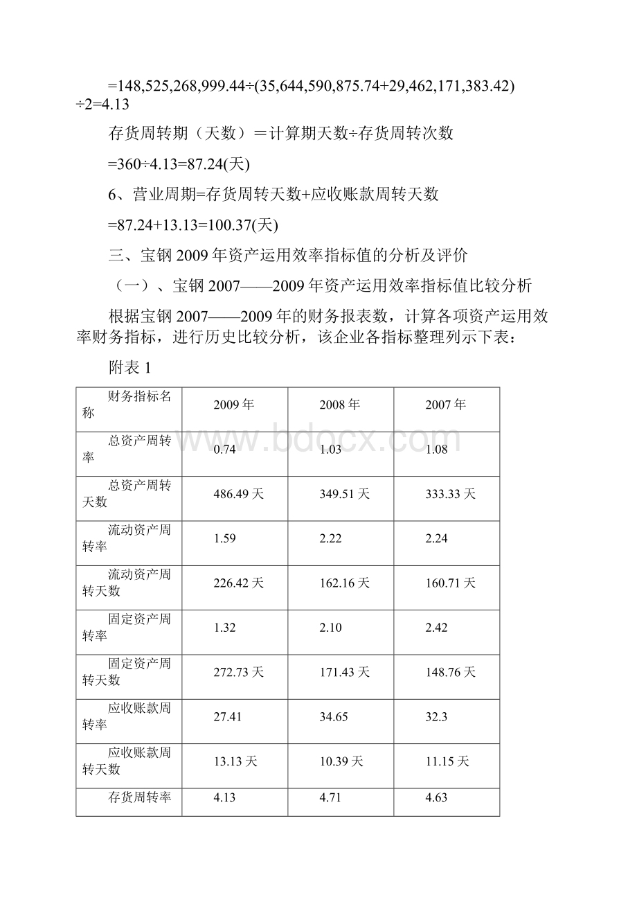 作业二宝钢资产运用效率分析.docx_第3页