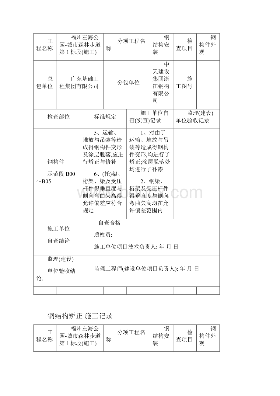 钢结构矫正施工记录.docx_第3页