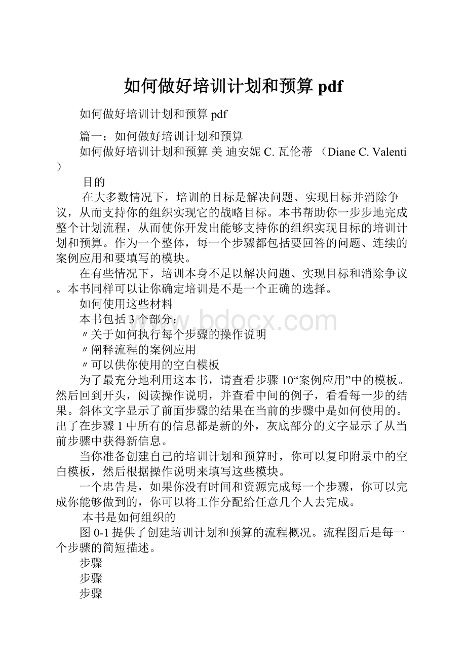 如何做好培训计划和预算pdf.docx