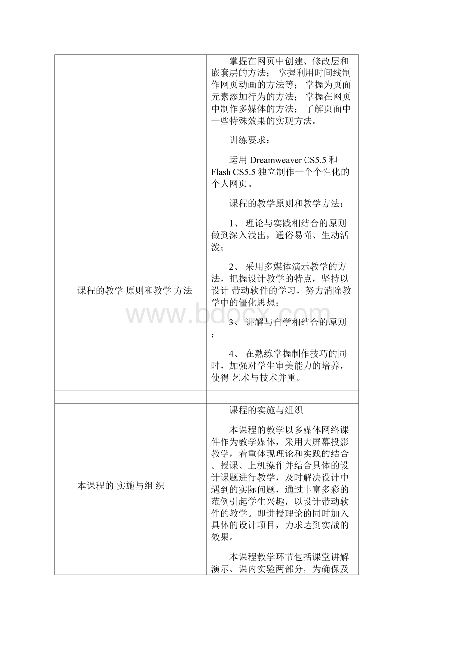 网页设计基础网页设计基础本科课程教学大纲.docx_第3页