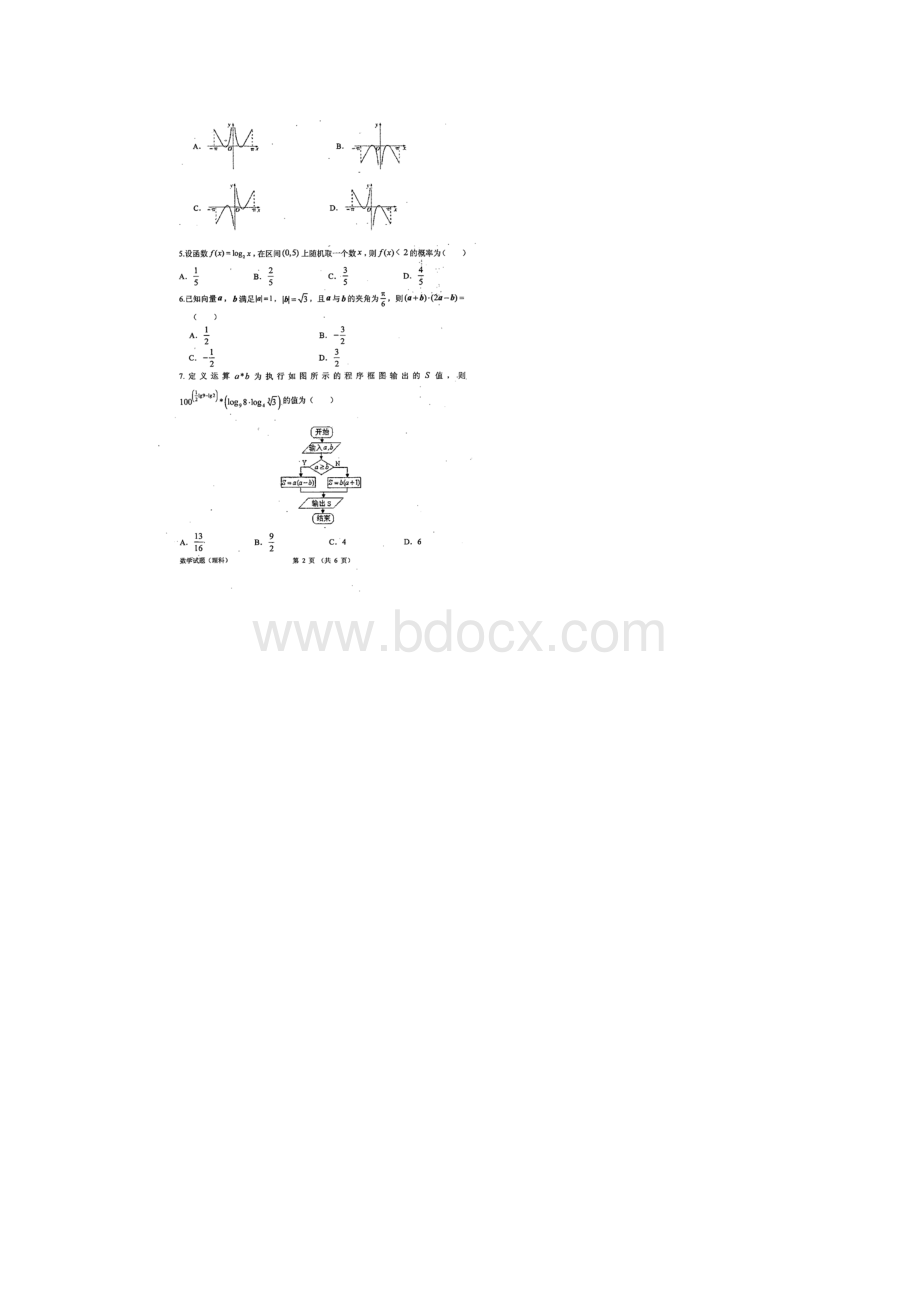 数学山西省长治市届高三九月份统一联考试题理扫描版.docx_第2页