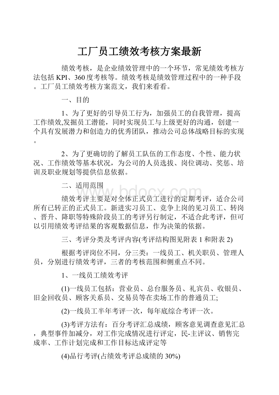 工厂员工绩效考核方案最新.docx