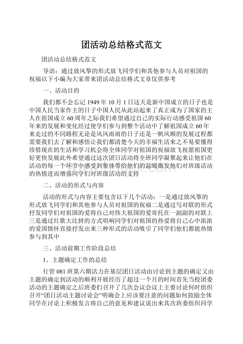 团活动总结格式范文.docx_第1页