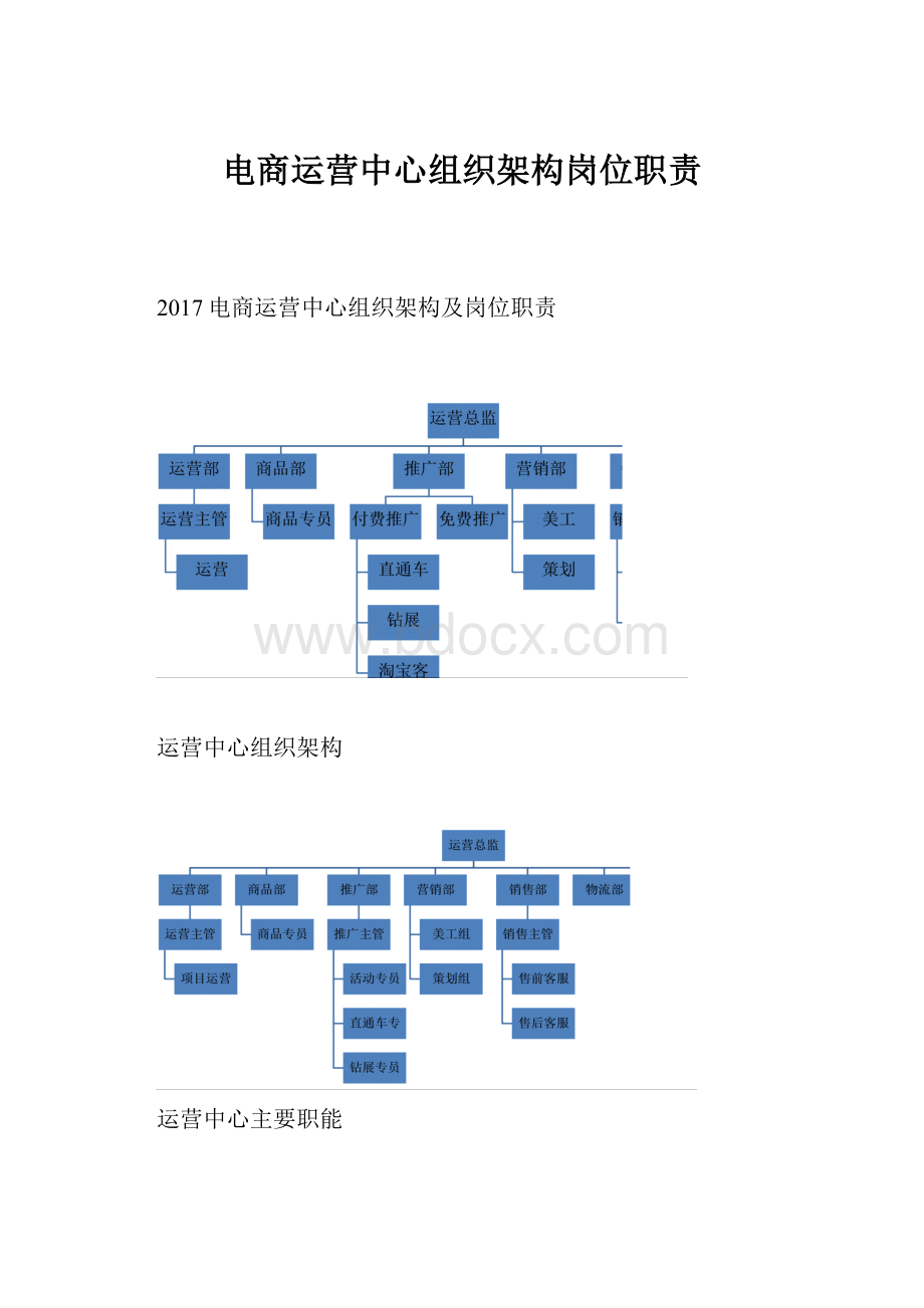 电商运营中心组织架构岗位职责.docx