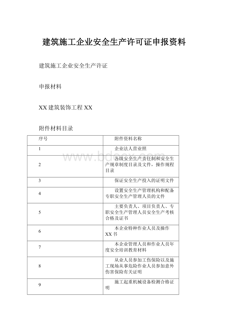 建筑施工企业安全生产许可证申报资料.docx