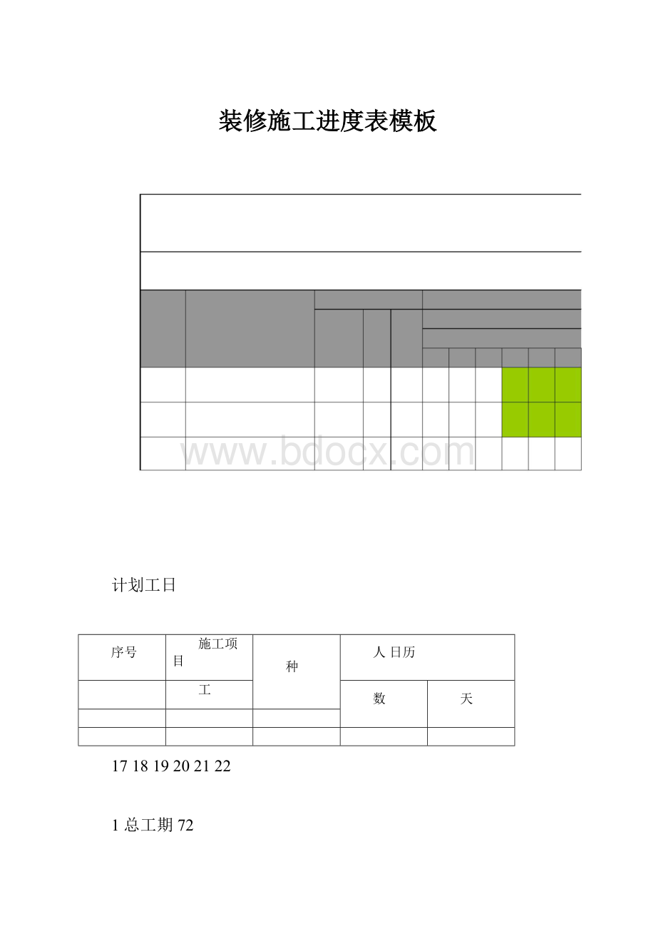 装修施工进度表模板.docx