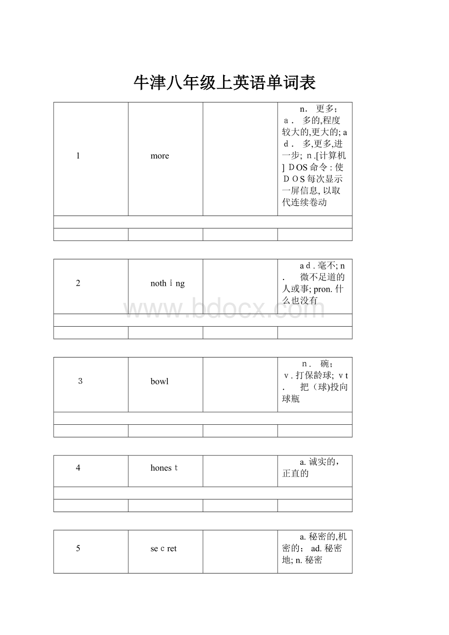 牛津八年级上英语单词表.docx