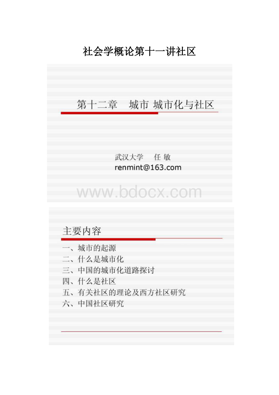 社会学概论第十一讲社区.docx