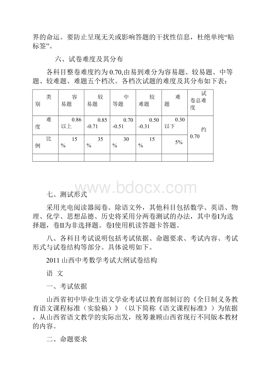 山西省中考初中毕业生学业考试科目说明.docx_第3页