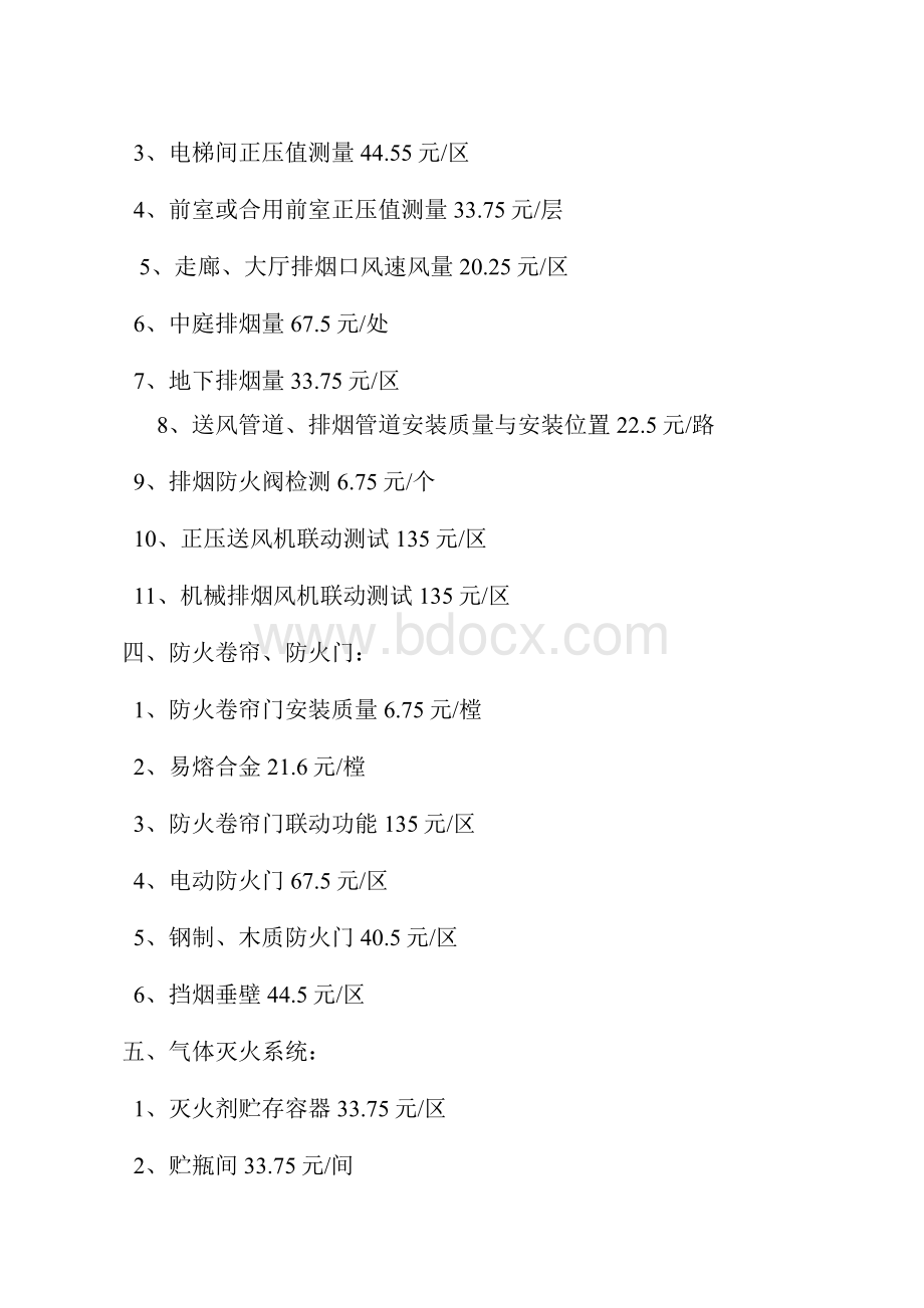 swc酒店物业消防设备设施每项检测收费标准汇总表样本.docx_第3页