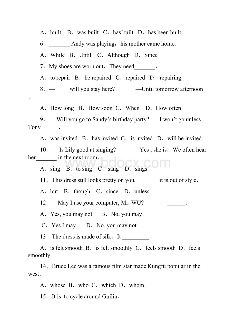 九年级学业水平模拟考英语试题.docx_第2页