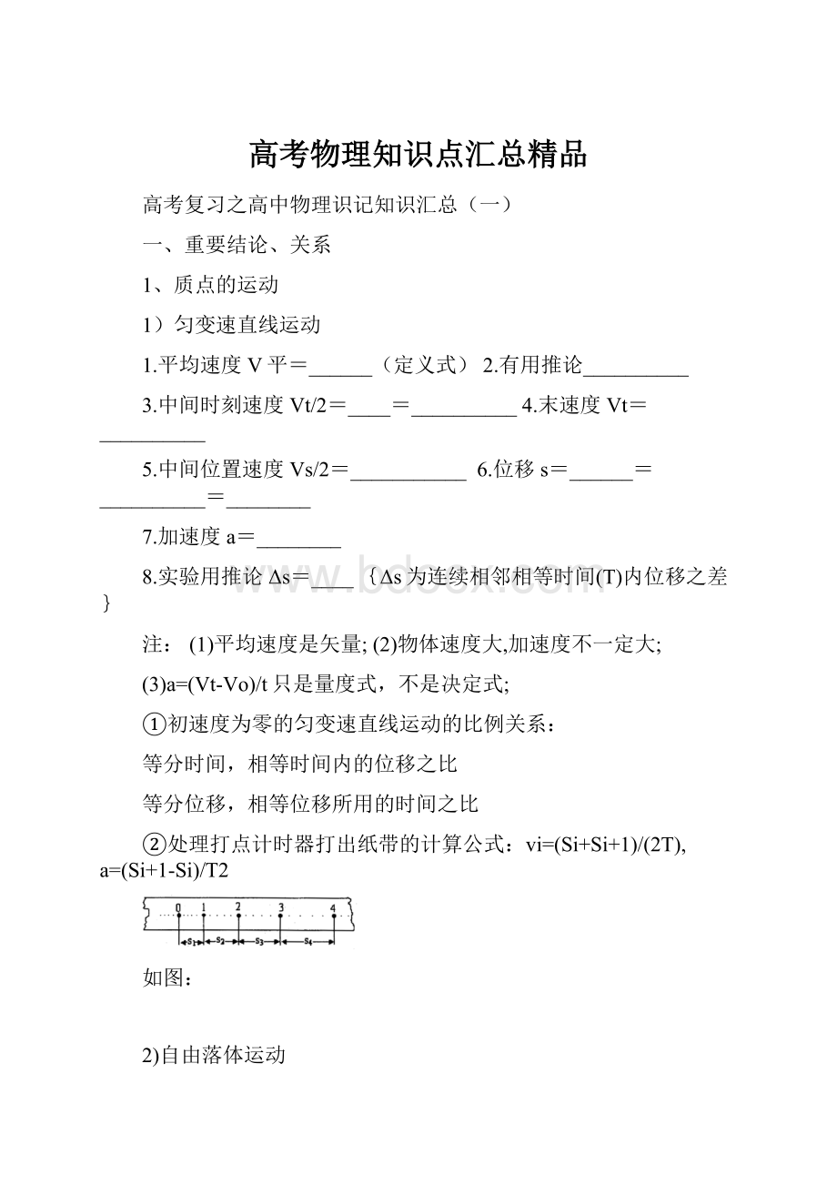 高考物理知识点汇总精品.docx