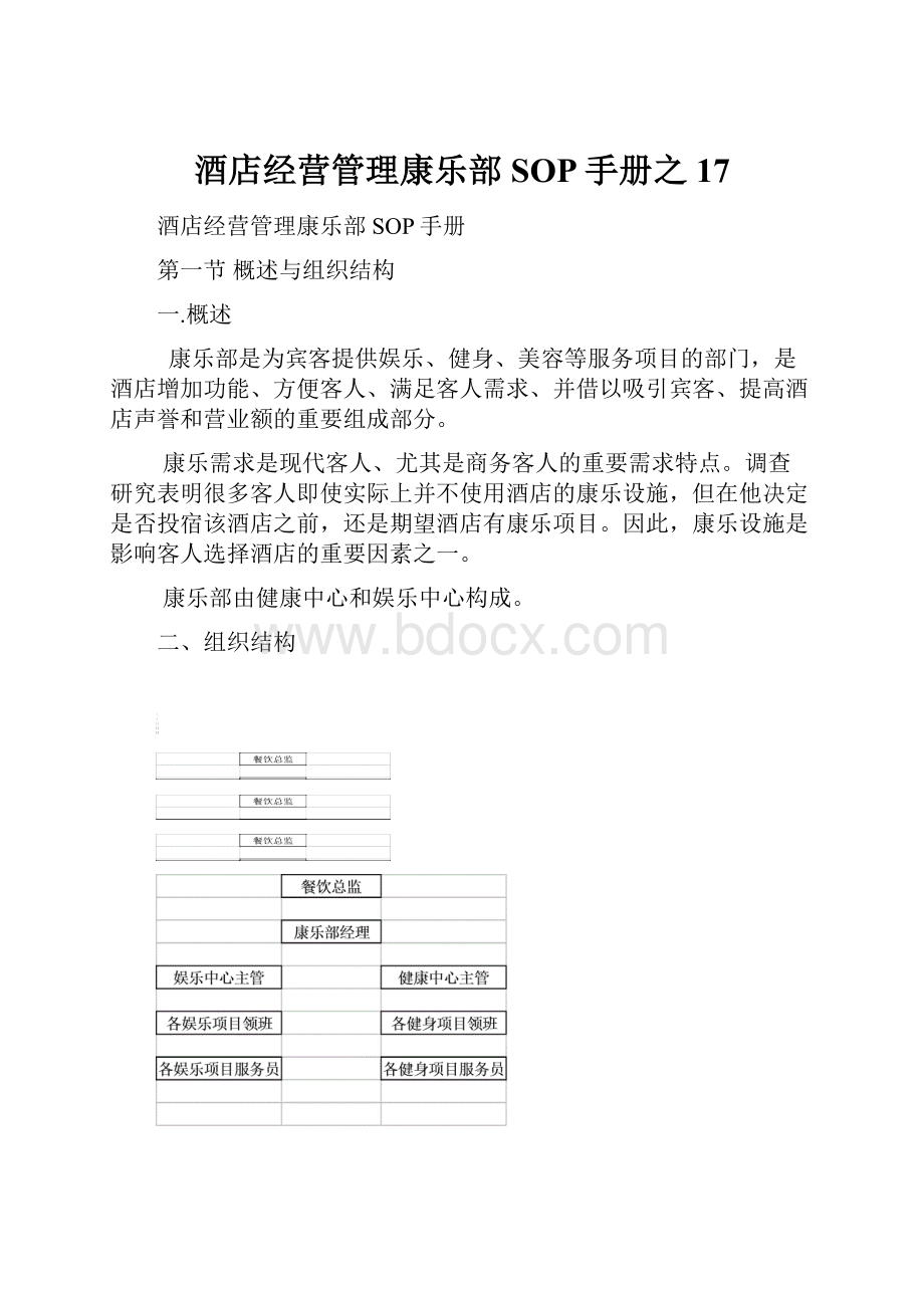 酒店经营管理康乐部SOP手册之17.docx