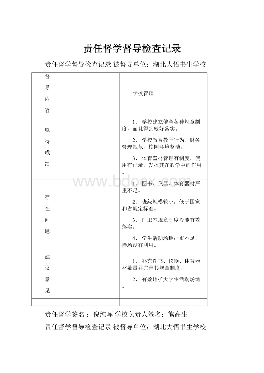 责任督学督导检查记录.docx