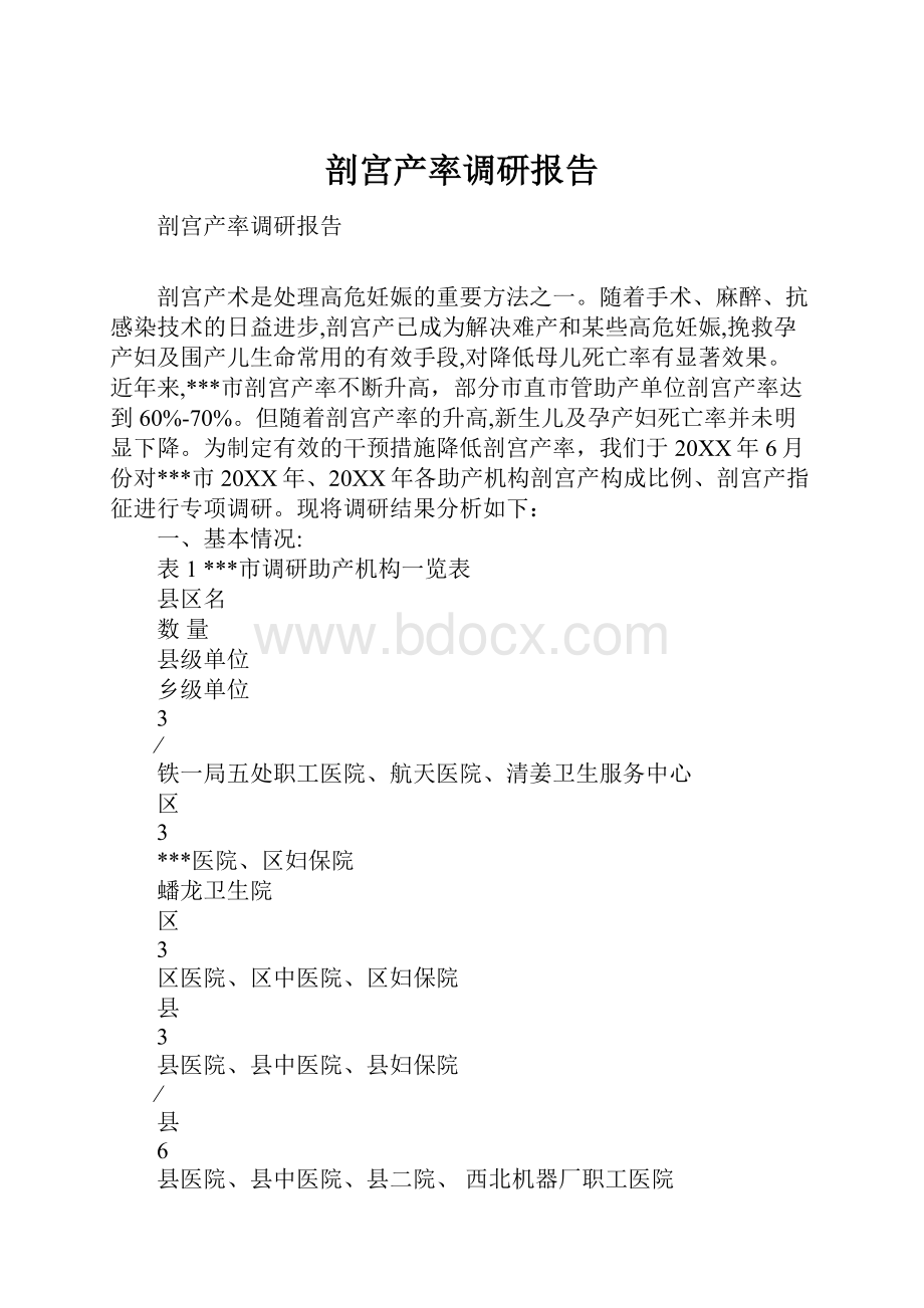 剖宫产率调研报告.docx