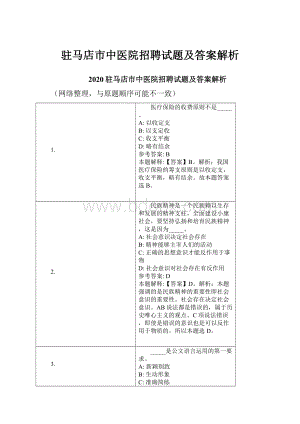 驻马店市中医院招聘试题及答案解析.docx