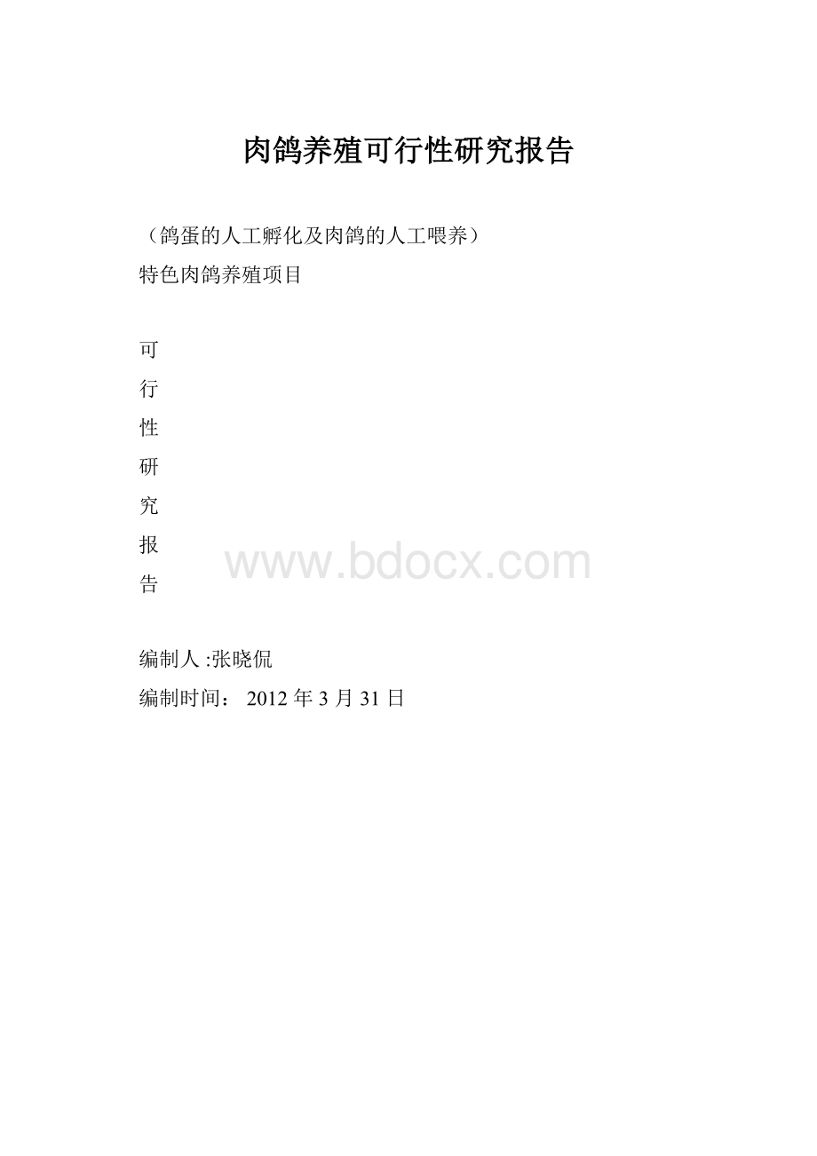 肉鸽养殖可行性研究报告.docx