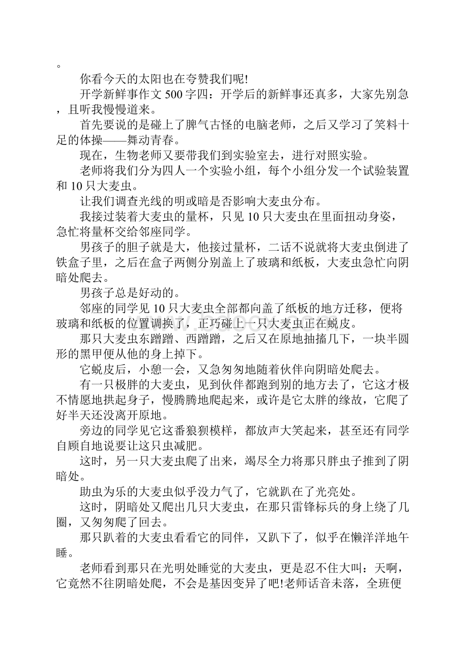 开学新鲜事作文500字.docx_第3页